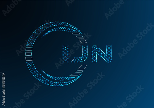 Cuadro en lienzo IJN low poly letter logo vector design