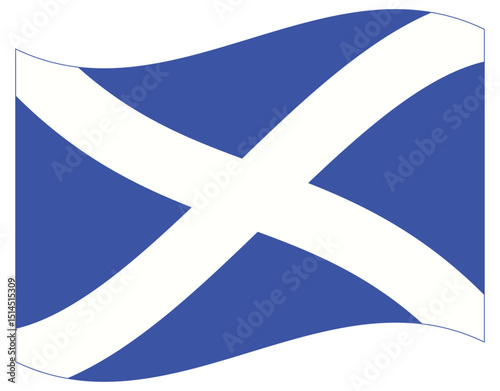 Waving Rectangle Scotland Flag Europe Country