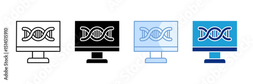 Dna Sequencer Icon Set Multiple Style Collection