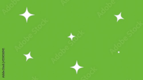 Shine animation shimmering light on green screen star overlay spin effect magic flash twinkle abstract element illustration flare random.