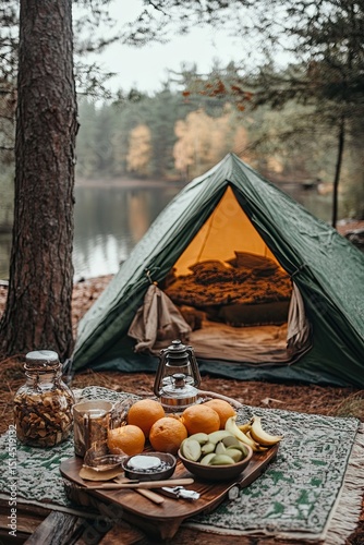 The friends captured the joyful moment together with a selfie to preserve the camping atmosphere and strong friendship.