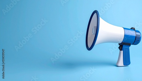 megaphone on blue background
