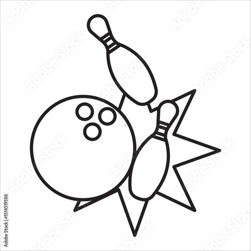 Bowling icon outline vector