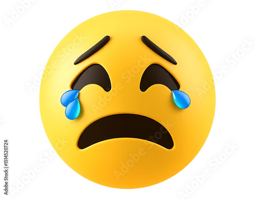 3D Render of a Crying Emoji