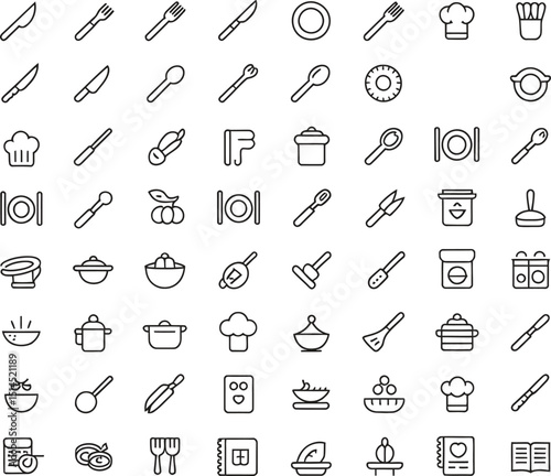 Extensive Culinary Icon Set Perfect for Food Blogs and Restaurant Branding