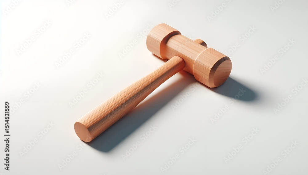 3D render of a carpenter’s mallet isolated on white background, clean and minimal design with sharp shadow. 3D render of a carpenter’s mallet isolated on white background, clean and minimal design with sharp shadow.