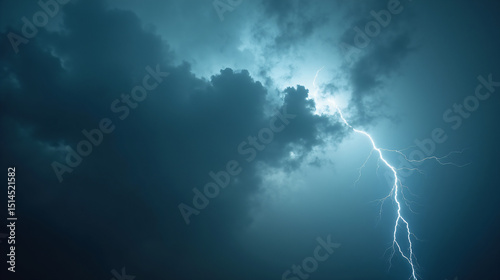 Dramatic Storm with Lightning and Vortex Above the Sky