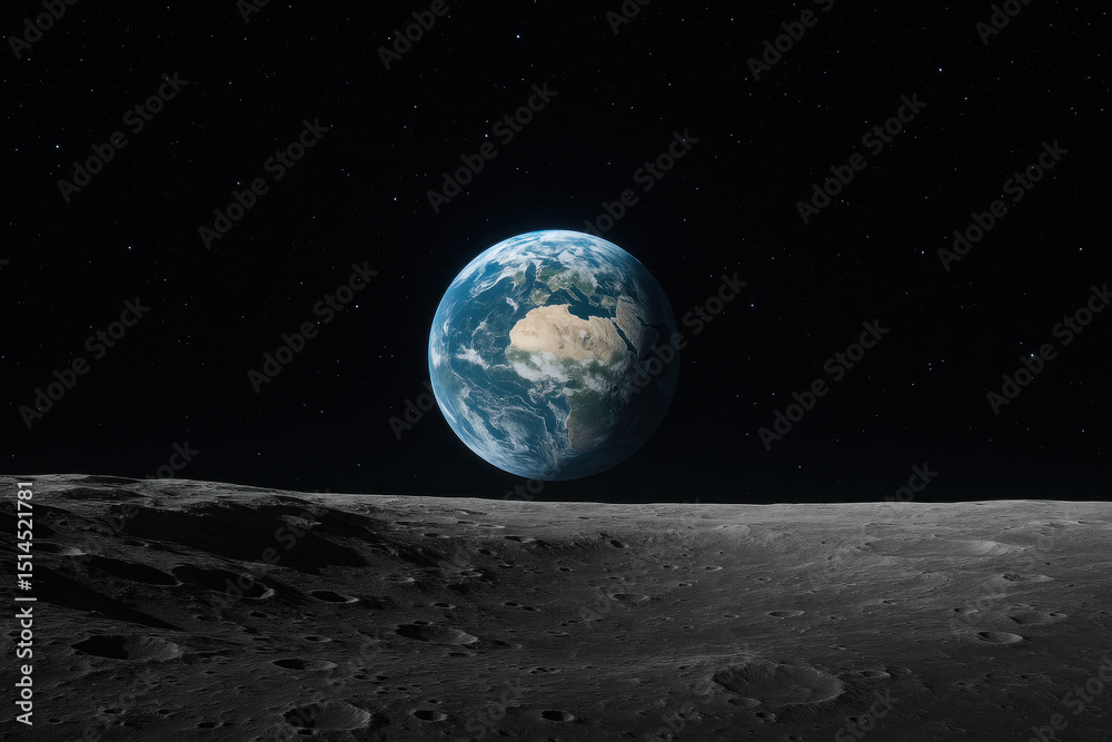 Obraz premium Earth seen from the moon.
