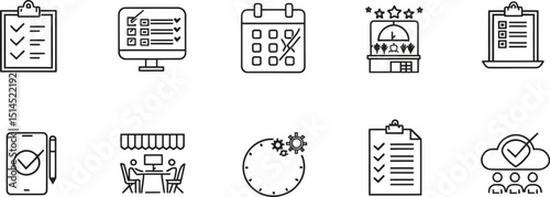Scalable checklist icons for project management workflow design