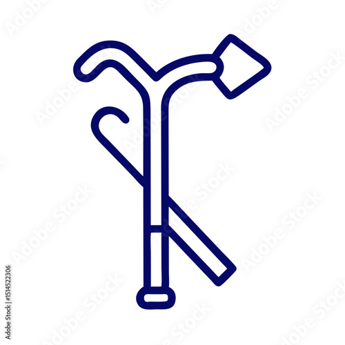 Cane extending into road sign for universal accessibility concept  