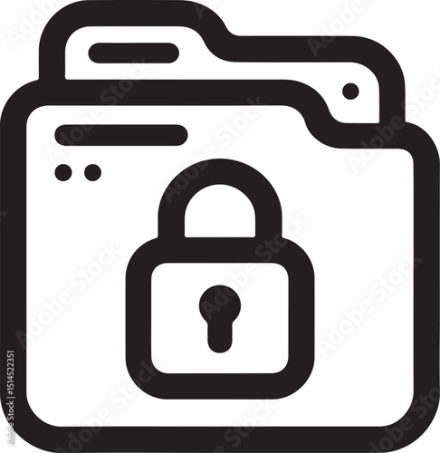 Folder lock icon representing secure data protection encrypted folders privacy file security digital safeguarding access control and for storage management