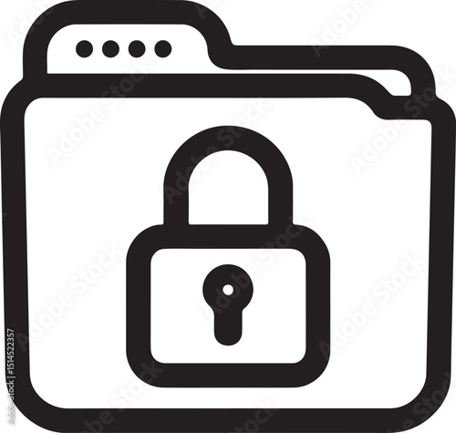 Folder lock icon representing secure data protection encrypted folders privacy file security digital safeguarding access control and for storage management