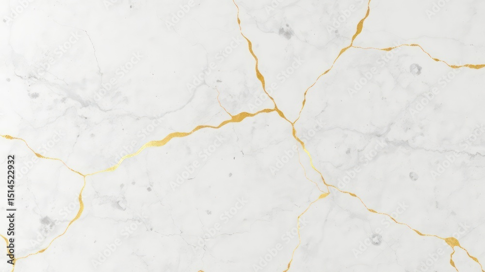 Obraz premium White textured background with shimmering gold veins creates a luxurious and elegant artistic surface