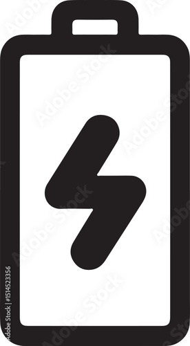 Battery icon with thunderbolt symbol representing power surge energy boost high voltage warning charging and alert for apps websites digital interfaces photo