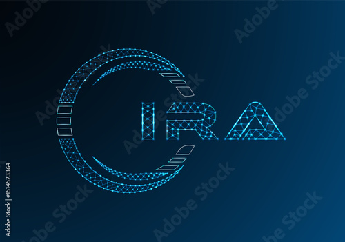 IRA low poly letter logo vector design. IRA lower poly logo design. Low poly logo.