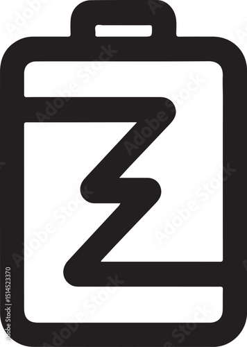 Battery icon with thunderbolt symbol representing power surge energy boost high voltage warning charging and alert for apps websites digital interfaces photo