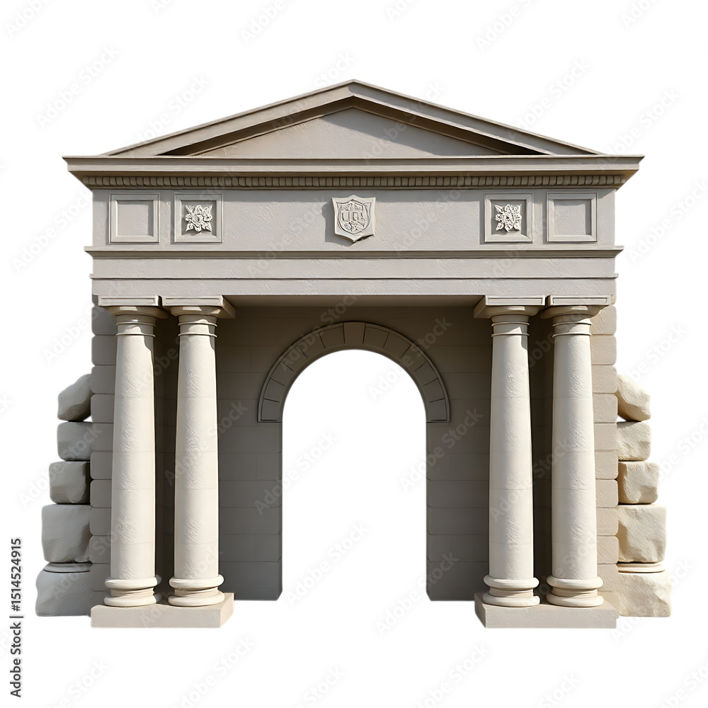 Fototapeta premium Classical Archway with Columns and Pediment
