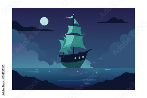 pirate ship in the sea