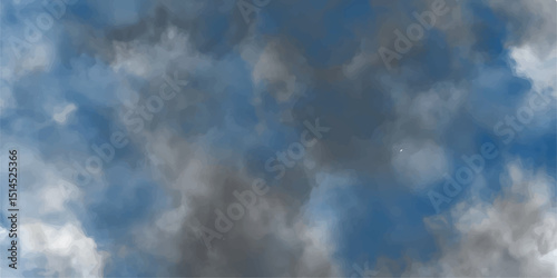 Blue watercolor background for your design,soft sky cloud background, cloudscape sky clear cloud.White clouds on blue sky,