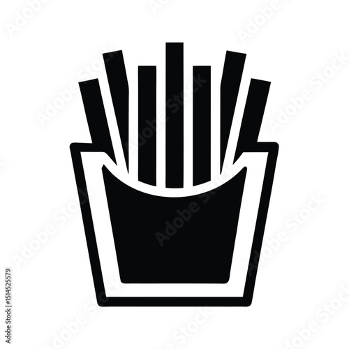 Fries Icon Vector Isolated with Flat and Clean Look