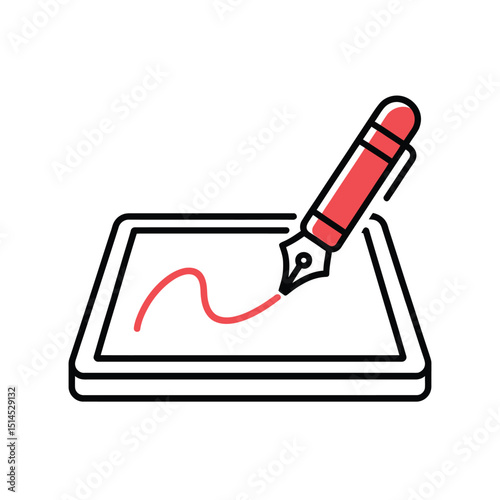Tablet with pen isolated on white background for digital drawing, writing, and graphic design, a modern artistic tool for creative content creation