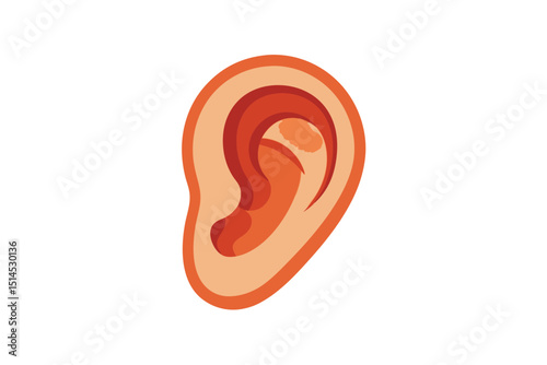 human ear isolated on white