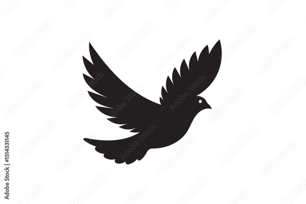 Obraz premium Bird icon silhouette illustration on white background.