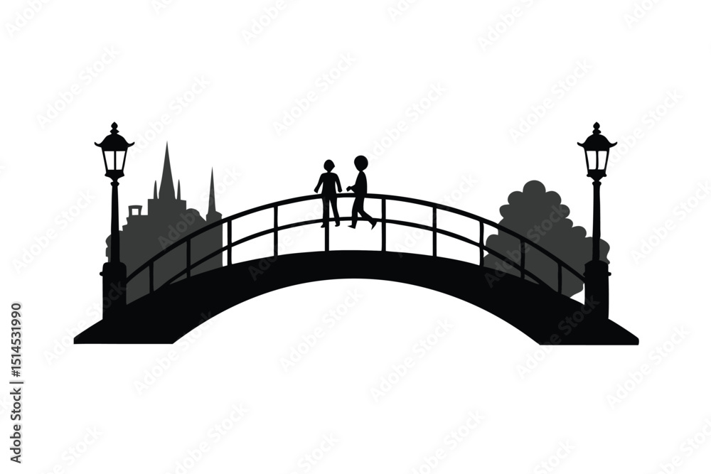 Fototapeta premium silhouette of the bridge