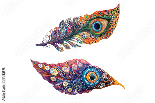 Beautiful Decorative Peacock Feather Set for Creative Use