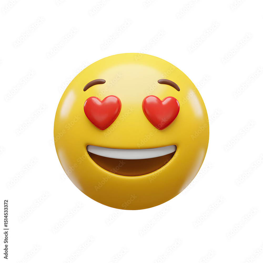 Fototapeta premium Heart-eyes emoji expressing love and admiration