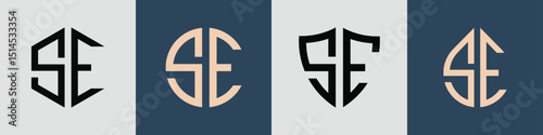Creative simple Initial Letters SE Logo Designs Bundle.