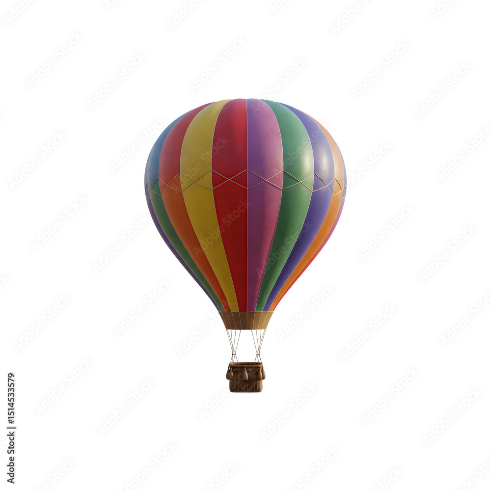 Fototapeta premium Multicolored hot air balloon floating