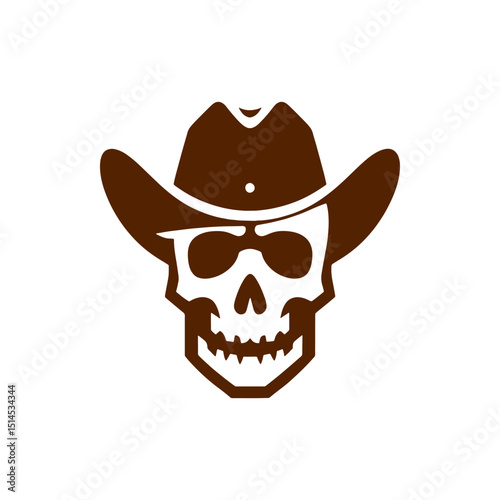 vector illustration of a skull hat logo design