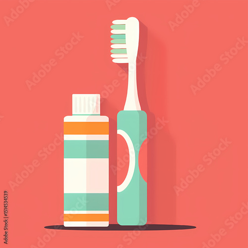 Essential Oral Hygiene Toothbrush and Toothpaste for a Healthy Smile, Maintaining Oral Health with Daily Brushing and Flossing.
