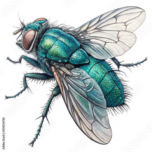 Housefly Macro Illustration