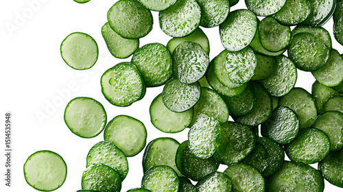 Fresh cucumber slices on black background minimalist food presentation flat lay