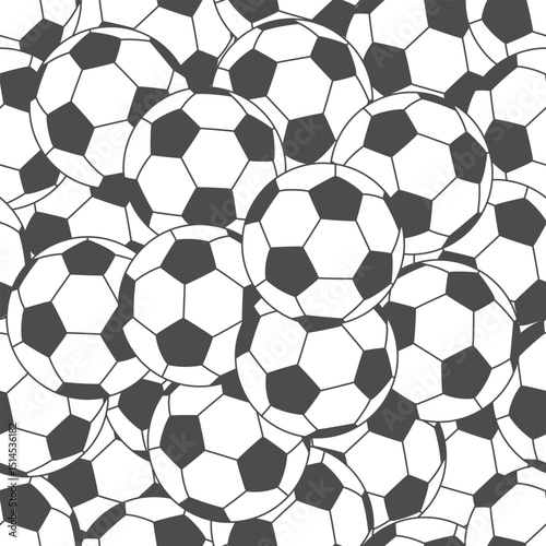 Soccer ball seamless pattern. Football seamless background. Sports ball for playing football.