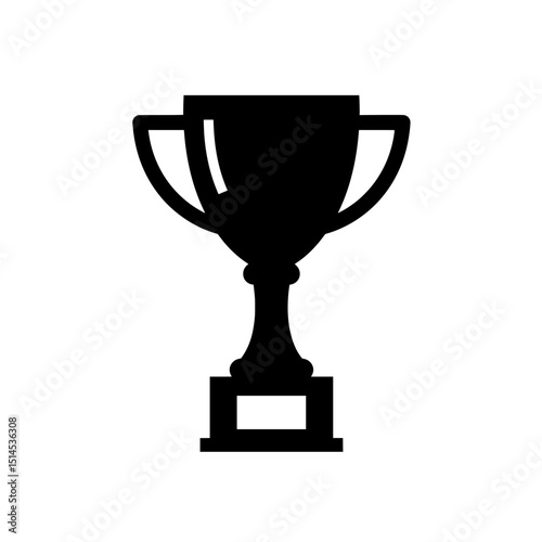Icon Black trophy silhouette on a plain background  