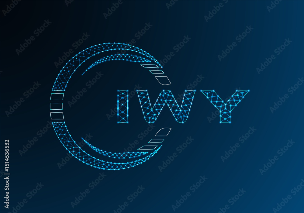 Obraz premium IWY low poly letter logo vector design. IWY lower poly logo design. Low poly logo.