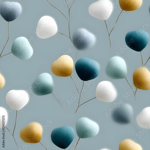 Abstract floral pattern with soft pastel colors