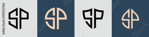 Creative simple Initial Letters SP Logo Designs Bundle.