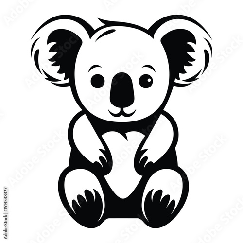 Koala silhouette of simple minimal vector
