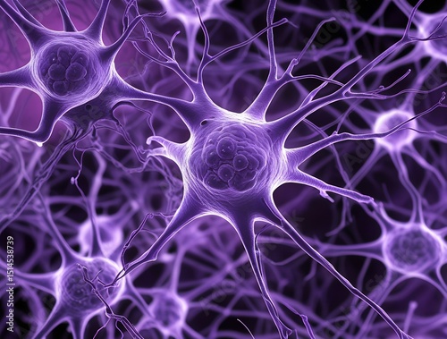 The Photo Captures the Intricate Beauty of Brain Cells in Purple