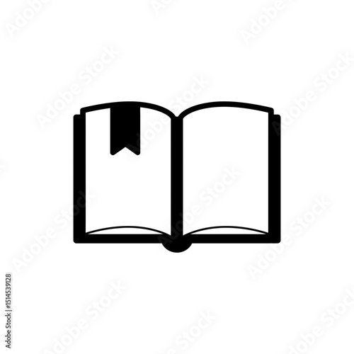 Open Book with Colorful Bookmark Ribbons on White Background