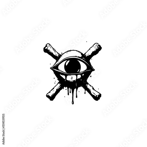 All Seeing Eye Symbol with Bones: A Dark Artistic Interpretation and Skull Elements