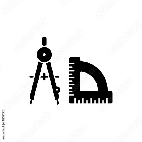 Math Compass and Protractor Geometry Drawing Instruments