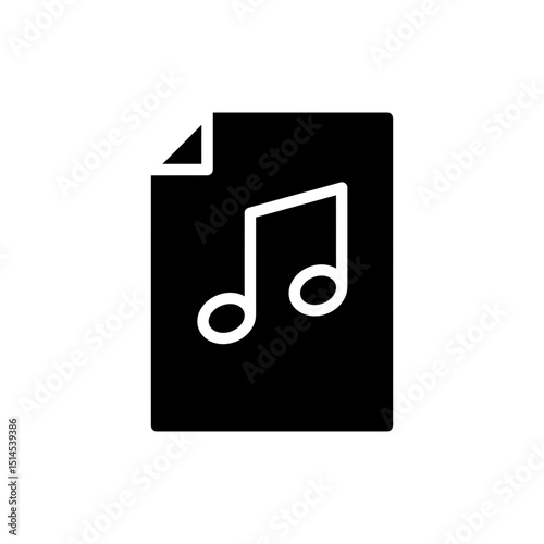 Music sheet with treble clef and musical notes on white background
