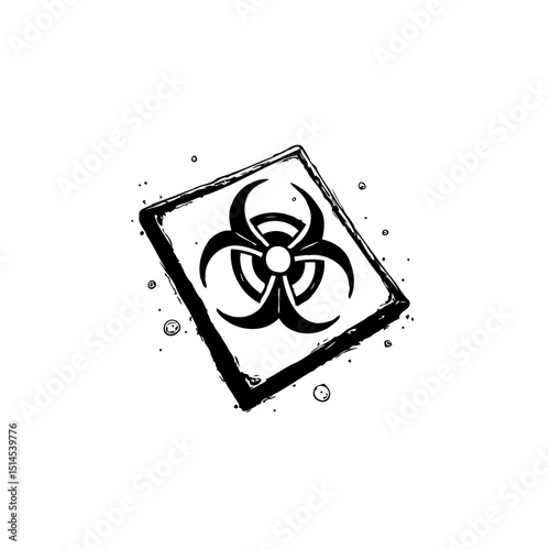 Distressed biohazard symbol: A grunge-style warning for dangerous biological materials