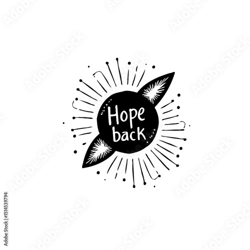 Illustration of 'Hope Back' message in the style of vintage poster design