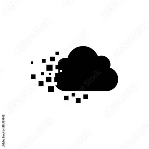 Cloud fragmenting into blocks representing cloud data segmentation